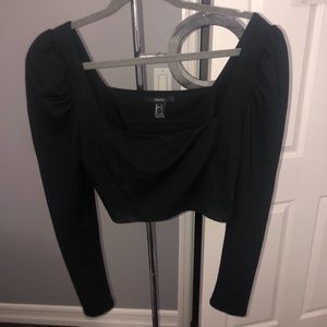 Long Sleeve Crop Peasant Tee